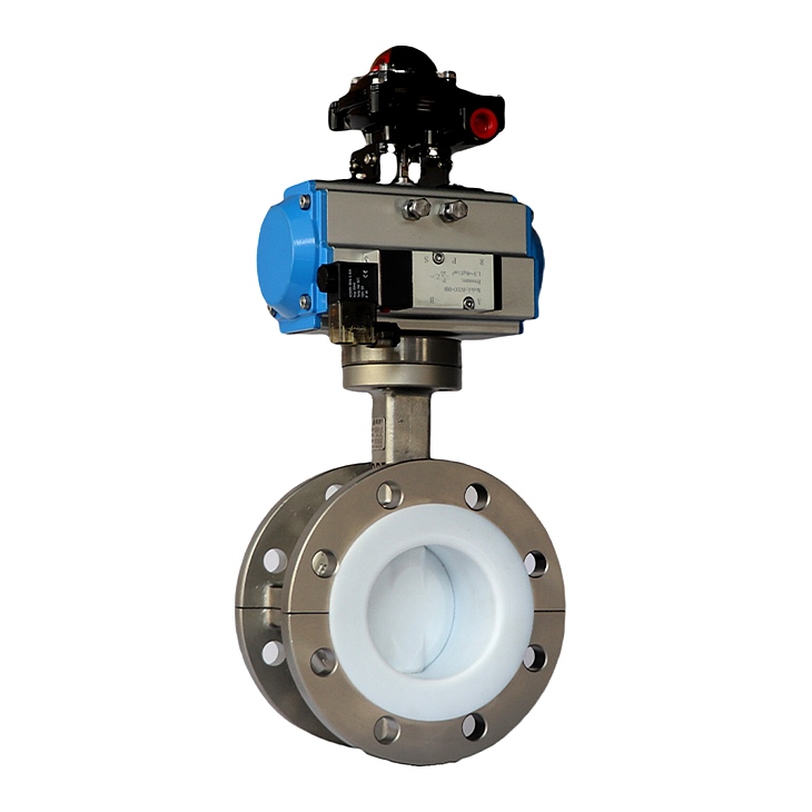 全襯不銹鋼法蘭式氣動蝶閥 全襯不銹鋼法蘭式氣動蝶閥