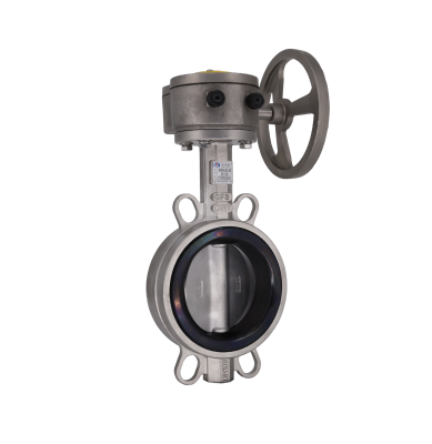 有靠背不銹鋼對夾式蝸輪蝶閥