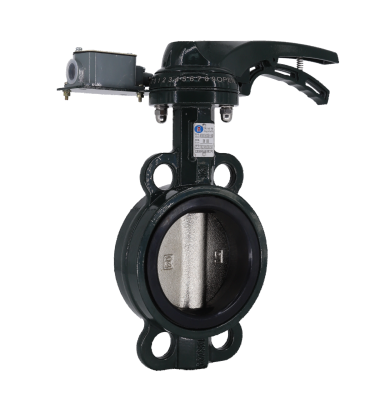 有靠背對夾發(fā)訊手柄蝶閥