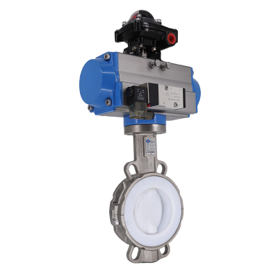 全襯不銹鋼對夾式氣動(dòng)蝶閥