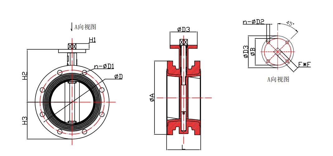 不銹鋼法蘭無頭蝶閥