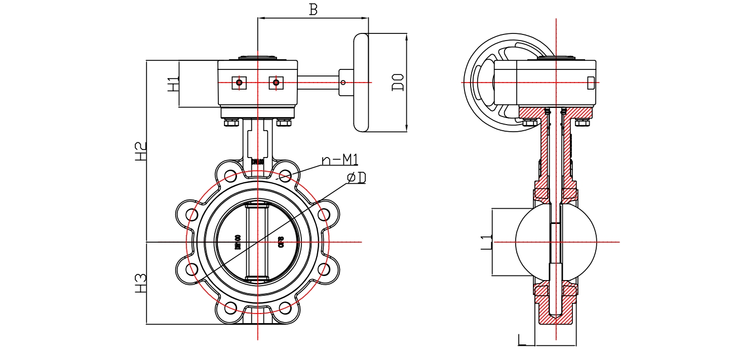 有靠背單夾渦輪蝶閥