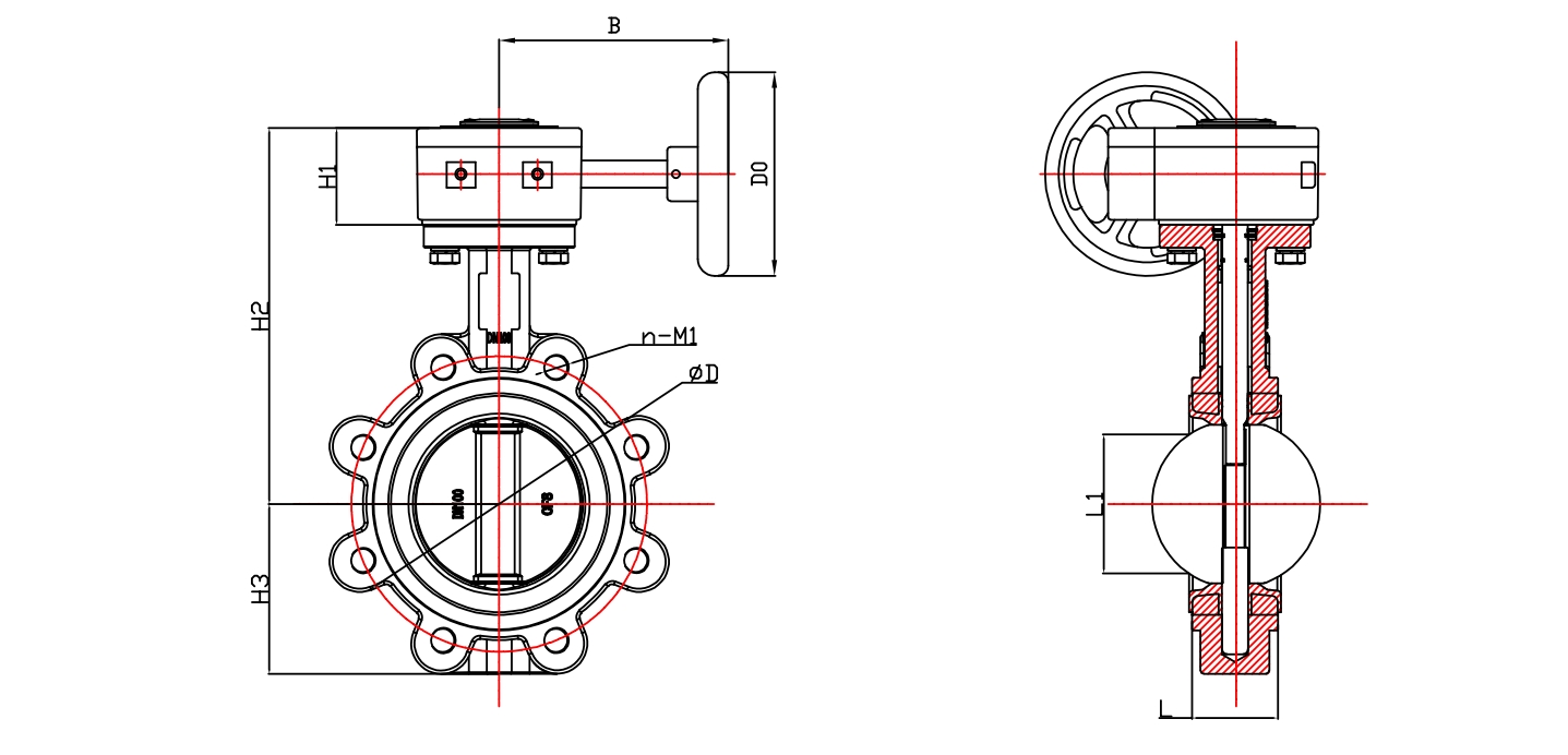有靠背不銹鋼單夾式渦輪蝶閥