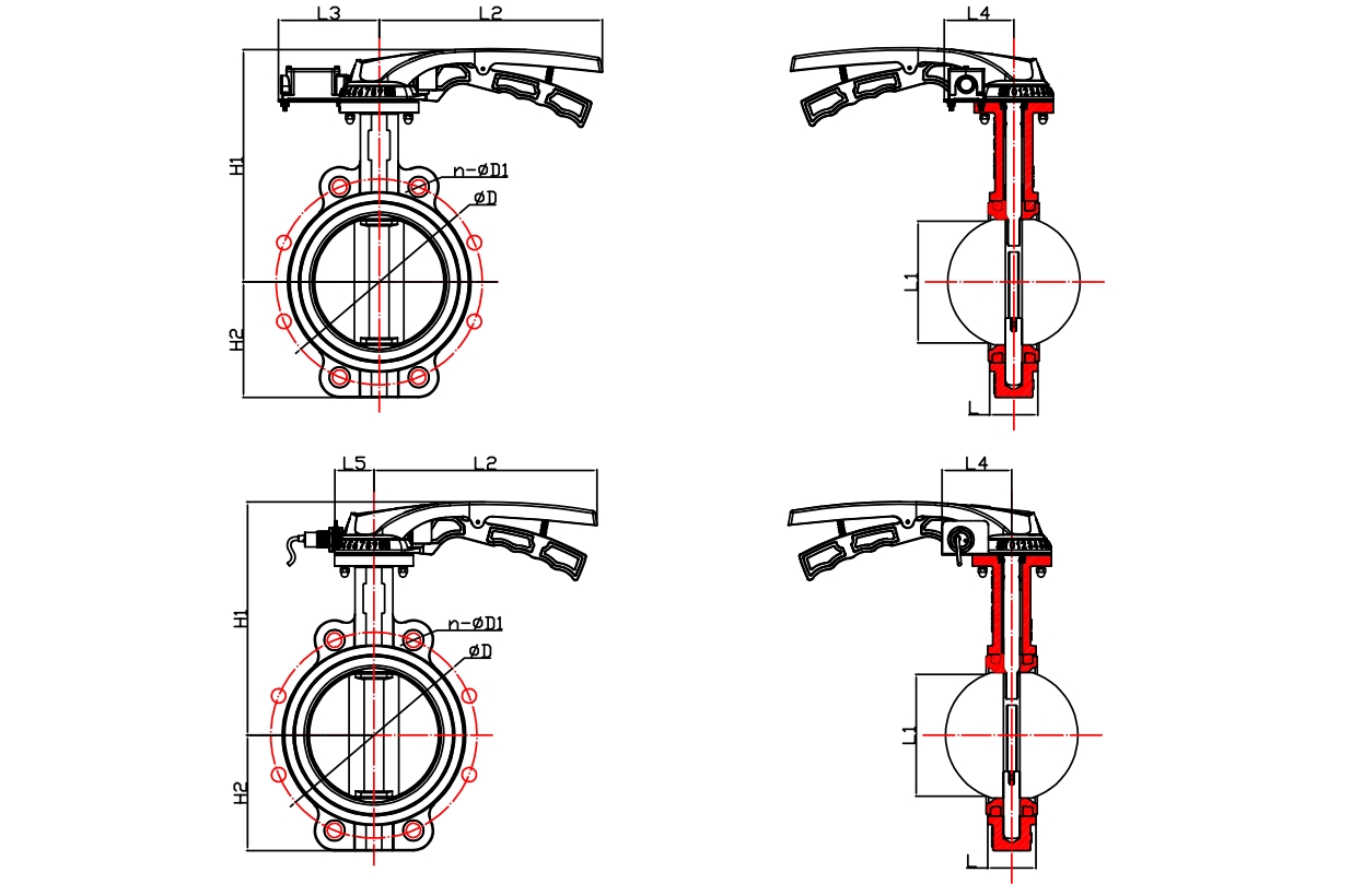 有靠背——對(duì)夾發(fā)訊手柄蝶閥