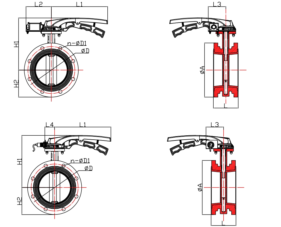 法蘭式—發(fā)訊手柄蝶閥