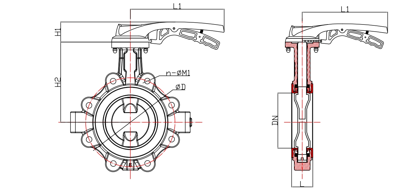 全襯—單夾式無頭蝶閥