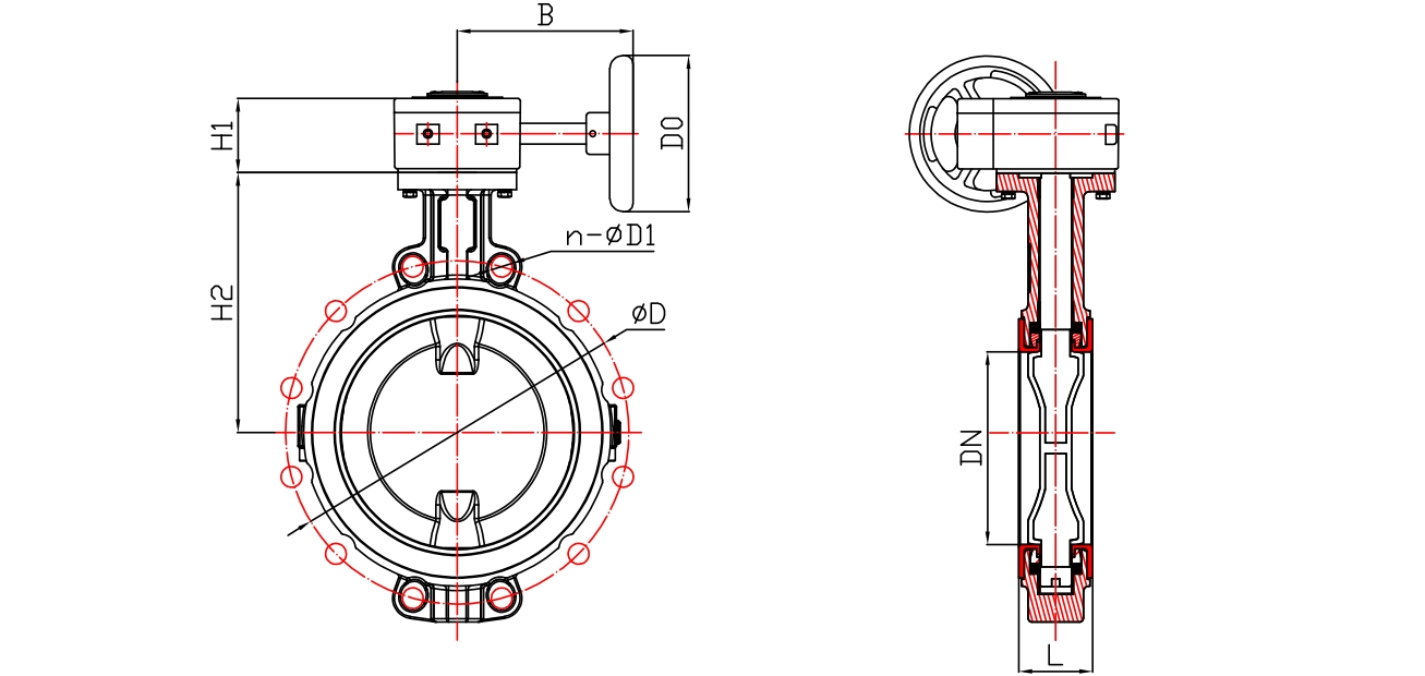 全襯—對(duì)夾式渦輪蝶閥