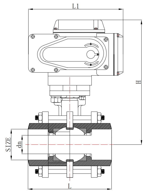 三片式電動球閥